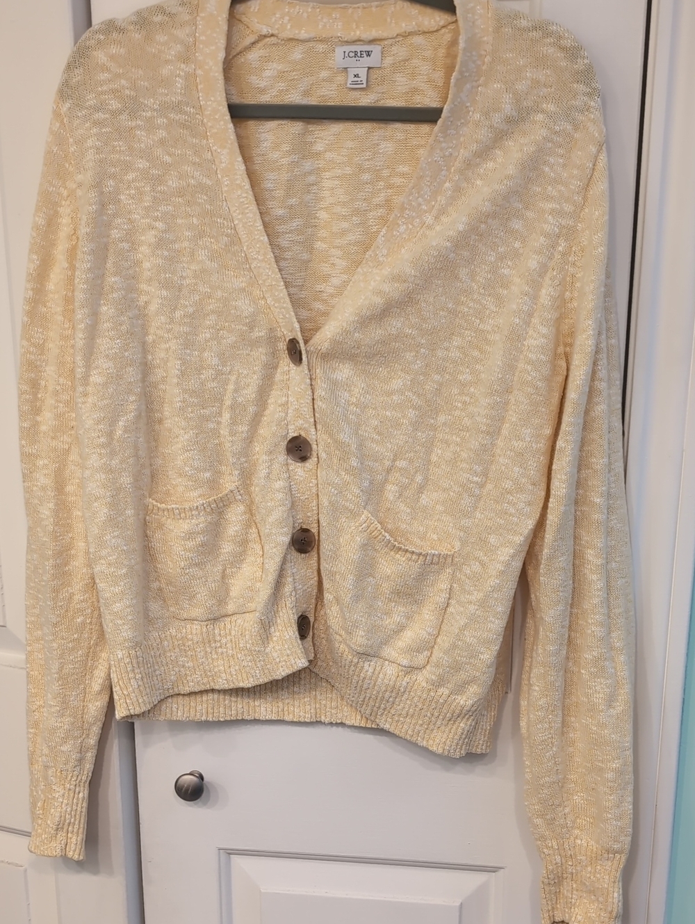 J. Crew Pale Yellow Lightweight Cardigan